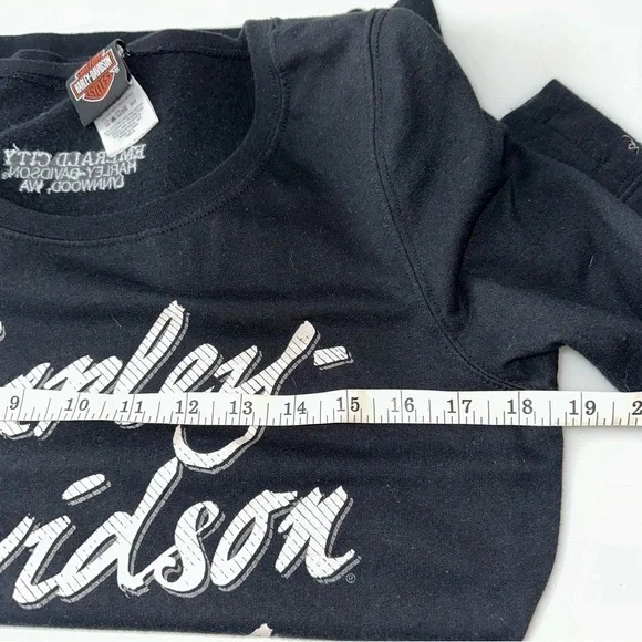 Harley Davidson Women’s Black Long Sleeve Shirt Emerald City Size S - Picture 5 of 7